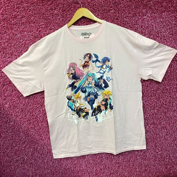 Hatsune Miku Vocaloid Group Pink T-Shirt XL - Picture 3 of 4